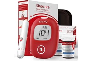 YOUMANG Medidor de glucosa en sangre - Safe AQ Smart - Kit de control de diabetes Kit de prueba de azúcar en sangre Sin codificación con 50 tiras de prueba de glucosa en sangre mg/dL