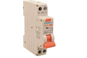 A2ZWORLD Interruttore Differenziale Magnetotermico 1 Modulo Tipo A, 10A C10, RCBO Slim 1P+N 6kA 30mA 220V, Curva C, Serie PL8HT Professionale