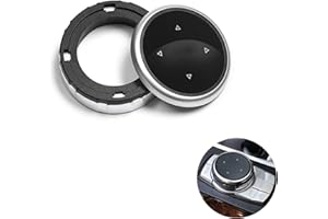 ZTMAKYLH Cubierta Perilla Control Multimedia Coche, Cubierta Perilla Multimedia, Multimedia Knob Cover Trim Control, Tapa Boton Multimedia Idrive Repuesto, para BMW 1 2 3 4 5 7 Series (Mediano a Grande)