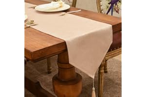 BALCONY & FALCON Table Runner, Kitchen Runner Waterproof Table Runner Modern Stain-proof Table Runner for Furniture with Tassel for Home Christmas Party Restaurants Table Runner (Begie-UK, 240x35)