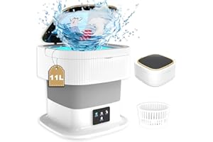 OMCCHK Faltbare Waschmaschine, 11L Kapazität Tragbare Camping Waschmaschine, Tragbare Mobile Mini-waschmaschine, Anwendung für Babykleidung, Unterwäsche, Camping, Wohnmobile, Geschenke, Reisen