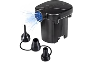 ARKCAMP Electric Air Pump for Inflatables, 240V AC/12V DC (Home/Car) Electric Air Pump 3 Nozzles Quick Inflate Paddling pools Pump for Air bed, Blow up Bed Pump for Camping Sports, Kids Paddling Pools & Toys
