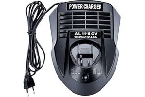 HIPOKE AL1115CV 10,8 V 12 V 1,5 A Cargador de batería de Iones de Litio Fuente de alimentación para Bosch Taladro Destornillador Herramientas eléctricas Li-Ion BC430 BC330, 2607336996 BAT411 BAT412A