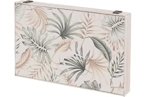 LOLAhome Tapa Contador luz o Cuadro eléctrico de Hojas de Madera MDF Beige y Verde de 46x6x31 cm