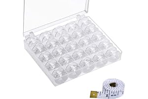 VDFJEK 36pcs Bobbins for Sewing Machine, Bobbins, Bobbin Case With A Tape Measure, Sewing Machine Bobbins Sewing Machine Accessories Bobbin Plastic Bobbins Brother Bobbins for Sewing Machine