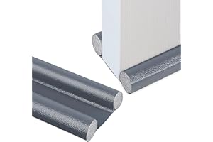 XOKL 37in/96cm Under Door Draught Excluder Double Side Door Draft Stopper Draft Excluder for Doors Adjustable Door Seal Strip Soundproof Draught Excluder for Bottom of Door (Grey)