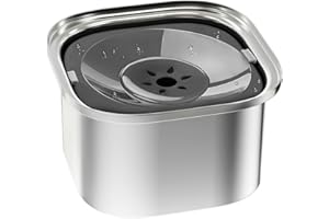 INNOLAND Ciotola Acqua Cane Antigoccia Acciaio Inox 304, 3L Distributore Acqua Antigoccia, Ciotola Antigoccia Cane per Cani, Ciotola Acqua Gatto Anti-trabocco e Anti-scivolo