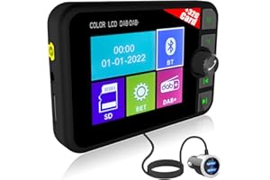 NHOPEEW Adaptateur Radio numérique Dab+ pour autoradio avec écran LCD de 2,4 Pouces Interface FM/BT Music/AUX Interface