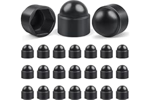 Jeboler Nakrętki na śruby M10 z tworzywa sztucznego, 25 sztuk, czarne, nakładki ochronne na śruby M10 (RAL 9005), zaślepki do nakrętek, nakrętki sześciokątne