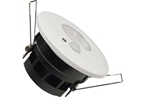 FactorLED Foco Empotrable Circular Techo con Sensor de Movimiento, 7W (70W), Ø9x5cm, 700Lm, IP65 Exterior, Resistente al Fuego, Luz Seleccionable 2700K-4000K-6000K