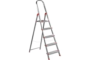 Escalera Aluminio Rolser Norma 220 5 Peldaños Anchos. Certificada según Norma Europea EN-131 para Uso doméstico y Profesional.