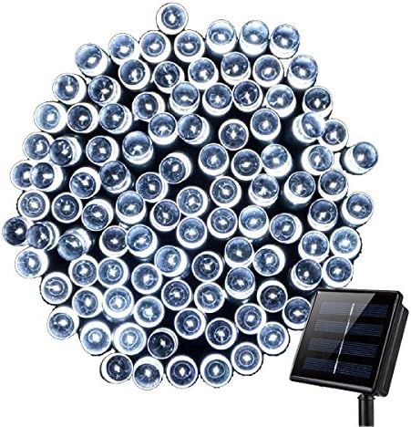 Koiiko Solar String Lights, 72ft/ 22m 200 LED Powered Waterproof Christmas Decorative Fairy Lights with 8 Flash Modes for Outdoor, Garden, Home, Wedding, Xmas Tree, New Year Party (White)