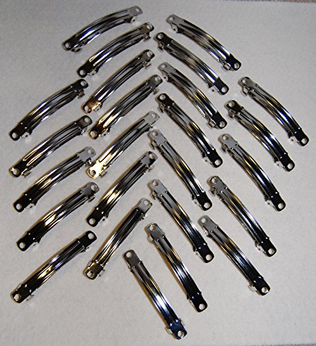 Pack of 25 - 50mm French Barette Hair Clips - Hair Accessories for Jewellery Makers & Craft Making
