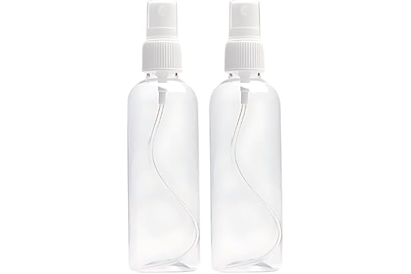 Hian 100ML Fine Mist Spray Bottle Refillable, Leakproof & Ultra-Fine Atomizer for Travel, Beauty, Skincare, Makeup, Sanitizer & More Portable & Transparent (WHITE, PACK OF 2)