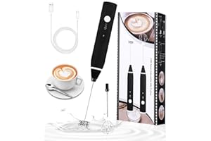Jutyum Milk Frother Handheld, Milk Frother Electric Rechargeable USB, Electric Whisk Powerful 14000rpm, Portable Coffee Frother, Mini Matcha Whisk