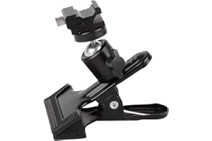 HWAMART Mini Ball Head Clamp Metal Tripod Flash Reflector Holder Mount with Cold Shoe 1/4" Thread Compatible with Canon, Nikon, Digital Camera and Speedlite