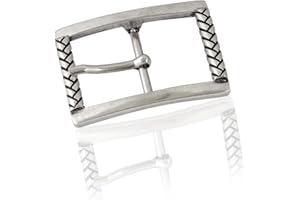 FREDERIC HERMANO Gürtelschnalle Buckle 40mm Metall Silber Geschwärzt - Buckle Braided - Dornschliesse Für Gürtel Mit 4cm Breite - Silberfarben Geschwärzt