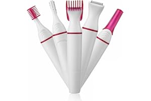 FYBIDA Depilatore Elettrico Facciale Indolore, 4-in-1 Rasoio Elettrico da Rasoio per Sopracciglia Naso Bikini Regolacapelli per Naso, delle Sopracciglia, Labbra del Viso (batteria Non