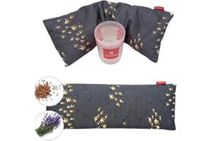 SAKOLINO - Sacco termico di semi di lino con lavanda per microonde - Allevia dolori cervicali, mestruali, muscolari e sportivi - Cuscino caldo e freddo riutilizzabile - Naturale (uccellini)