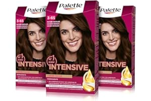 SCHWARZKOPF Palette Intensive Creme Color 3-65 Castaño Chocolate, tinte permanente con aceite de macadamia y almendras, cubre el 100% de las canas y raíces, para un pelo radiante, Pack 3
