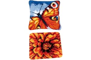 Tubayia 2 Set Knüpfkissen Kissenbezug Selber Knüpfen Dekokissen Kissenhülle für DIY Handwerk