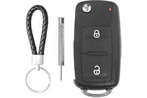 CARRENEU 2 Tasten Autoschlüssel Gehäuse,Kompatibel mit VW Schlüssel,Kompatibel mit VW Schlüssel Gehäuse T5 T6 Polo G Amarok Transporter Schlüsselgehäuse Fernbedienung Klapp Auto Ersatz Schlüssel