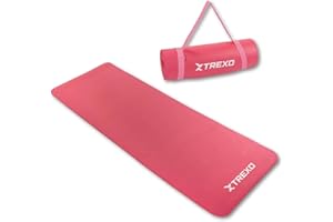 TREXO Tappetino Fitness NBR 183 x 61 cm Materiale di resistenza e flessibilità 15 mm Spesso Materassino per allenamento con Struttura Antiscivolo Tappetino per yoga e pilates in 4 Colori