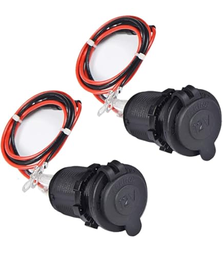 GTIWUNG Kit Cavo Accendisigari Auto Con Interruttore - Spina Maschio 12V-24V, 16AWG, 210cm + 15cm, Con Fusibili, Per Auto E SUV