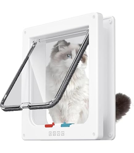 Chatière Électronique Intelligente Avec Télécommande Et 2 Colliers - Porte Automatique Verrouillable Pour Chat/Chien (4 Modes)