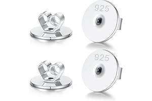 LUCKMORA Ohrring Verschluss Sterling Silber 925 Ohrstecker 2 Paar Ohrringstecker Verschlüsse Ohrring Stopper Gegenstecker für Ohrstecker Rohlinge Ohrstopper Stecker Loch: 0,8mm