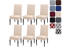 Aisprts Fundas Sillas de Comedor Pack 6, Fundas Sillas Ajustables, Fundas para Sillas Elástica, Funda Protectora de Silla Lavable para Hogar, Cocina, Hotel, Restaurante, Fiesta, Boda