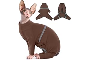 Hjyokuso Pull pour Chat Sphynx, Body pour Chat, Vetement pour Chat, Vetement Chat Coton, Vetement pour Chat, Costume Chat, Manteau Chat Chaud pour Sphynx, Cornish Rex, Devon Rex, Peterbald