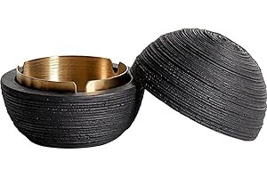 Cutfouwe Moderner Mülleimer - Beton-Metall-Φ12 x 11cm, Minimalistisch & Hygienisch - Perfekt für Büro und Küche,Schwarz,12cm