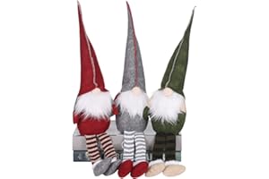 TOYANDONA Christmas GNOME Plush Lovely Set of 3 Holiday Decoration Handmade Plush Doll Navidad Niños Regalo de Cumpleaños Tabletop Santa Figurines for Christmas Decorations Decoración para