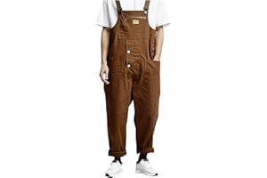 DFEK Men's Denim Bib Overalls Workwear with Adjustable Straps Fashion Jumpsuit Cargo Pants Mens Dungarees Multiple Pockets Dungarees Jumpsuits Baggy Pants Big Waist Plus Size
