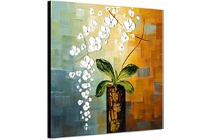 Wieco Art - Large Beauty of Life 100% Hand Painted Modern Flowers Artwork Abstract Floral on Canvas Wall Art for Living Room Bedroom Home Decorations Wall Decor