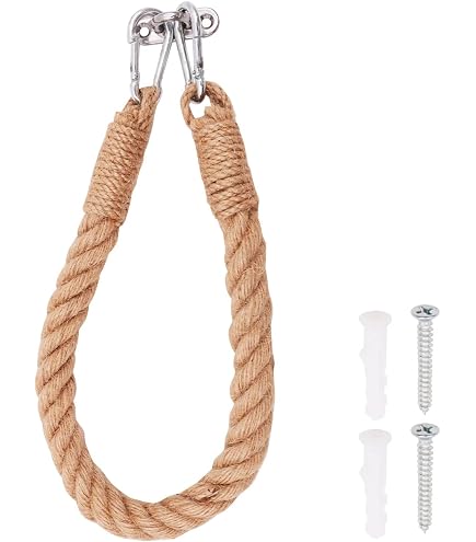 HAKZEON Selbstklebender Toilettenpapierhalter Aus Holz & Hanfseil – Vintage Design Für Bad & Küche | 2 Stück