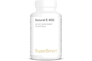 Vitamine E Naturelle - (D-Alpha Tocophérol) - Bonne Santé de la Peau et des Cheveux - Aide à Protéger les Cellules Contre le Stress Oxydatif - 100 Softgels - Sans Gluten - SuperSmart