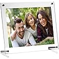 Joyzzz Clear Acrylic Photo Frame, 21x30cm Elegant Acrylic Picture Frames with Stand, High Clarity Photo Frame A4 Letter Size, Double Sided Tabletop Frame for Home Living Office Room