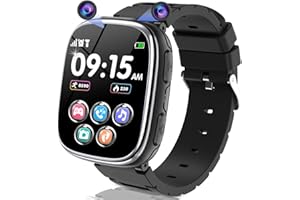 SEPDEK Smartwatch Kinder, Telefon Uhr Kinder Smartwatch mit Schrittzähler, Hörbücher, Spiel, Aufkleber-Kamera, Kids Smart Watch Touchscreen SOS, Kinderuhr Geschenk für Jungen Mädchen 4-12 Jahren (Schwarz)