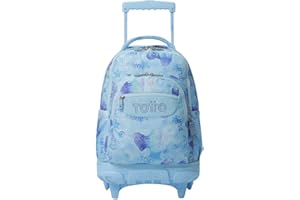 TOTTO - Mochila Escolar con Ruedas, Modelo Renglones, Capacidad 26,21 Litros, Bolsillo para PC 14", Bolsillo Botella, Correas en S para Mayor Comodidad, Resistente, Estampado Polar