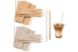ZBHDEYG 400 sztuk drewnianych mieszadełek, mieszadło do kawy, drewniane pałeczki do majsterkowania, mieszadło do mleka i soków