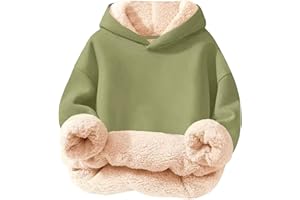 GENERIC Unisex Garçons Filles Hoodie Polaire Doublé Sherpa Enfants Chaud Hiver Hoodies Casual Sports Pullover Sweatshirt à Capuchon Pullover 3-16 Ans