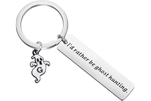 MYSOMY I'd Rather be Ghost Hunting Keychain Funny Ghost Hunter Gifts Paranormal Investigator Gifts Halloween Gifts