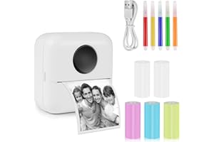 GuKKK Przenośna drukarka fotograficzna, bezprzewodowa mini migawka, termiczna drukarka BT do zdjęć, lista etykiet, pokwitowania, notatki