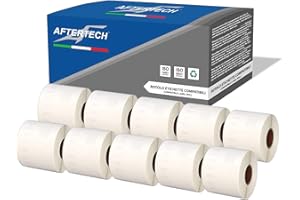 Aftertech 10x 99014 54x101mm Rotoli di Etichette adesive compatibili (220 Etichette/rotolo = 2200 totali) per Dymo LabelWriter Seiko SLP etichettatrici stampanti S0722434 10x99014