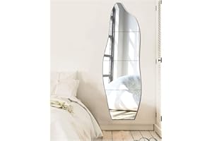 EONAZE Samoprzylepne płytki lustrzane, do szafy, szkła, lustro HD, dekoracyjne lustro ścienne, lustro na drzwi, do sypialni, salonu, drzwi (regularne, 36,5 x 28 cm, 4 sztuki)