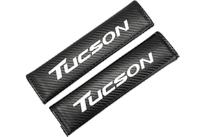 EAGLEG 2 Piezas Almohadillas para Cinturón de Seguridad de Fibra de Carbono de Coche, Fundas de Protección Hombros Cómodas para Hyun-dai Tucson I10 I20 I30 Accesorios de Diseño Interior,Tucson