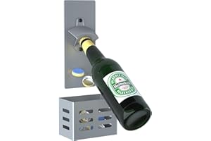 LEcylankEr Apribottiglie da Parete con Magnetico,Apribottiglie per Birra,Decorazioni per Cucina da Bar,Patio casa e terrazza (grigio)
