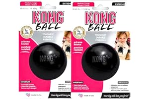 KONG Extreme Ball - Giocattolo per cani, misura media/grande, 2 pezzi, colore: Nero